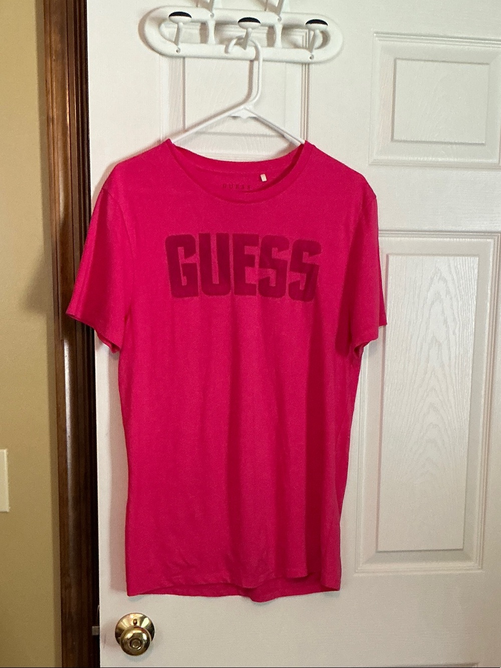 GUESS Hot Pink Short Sleeve Logo Tee